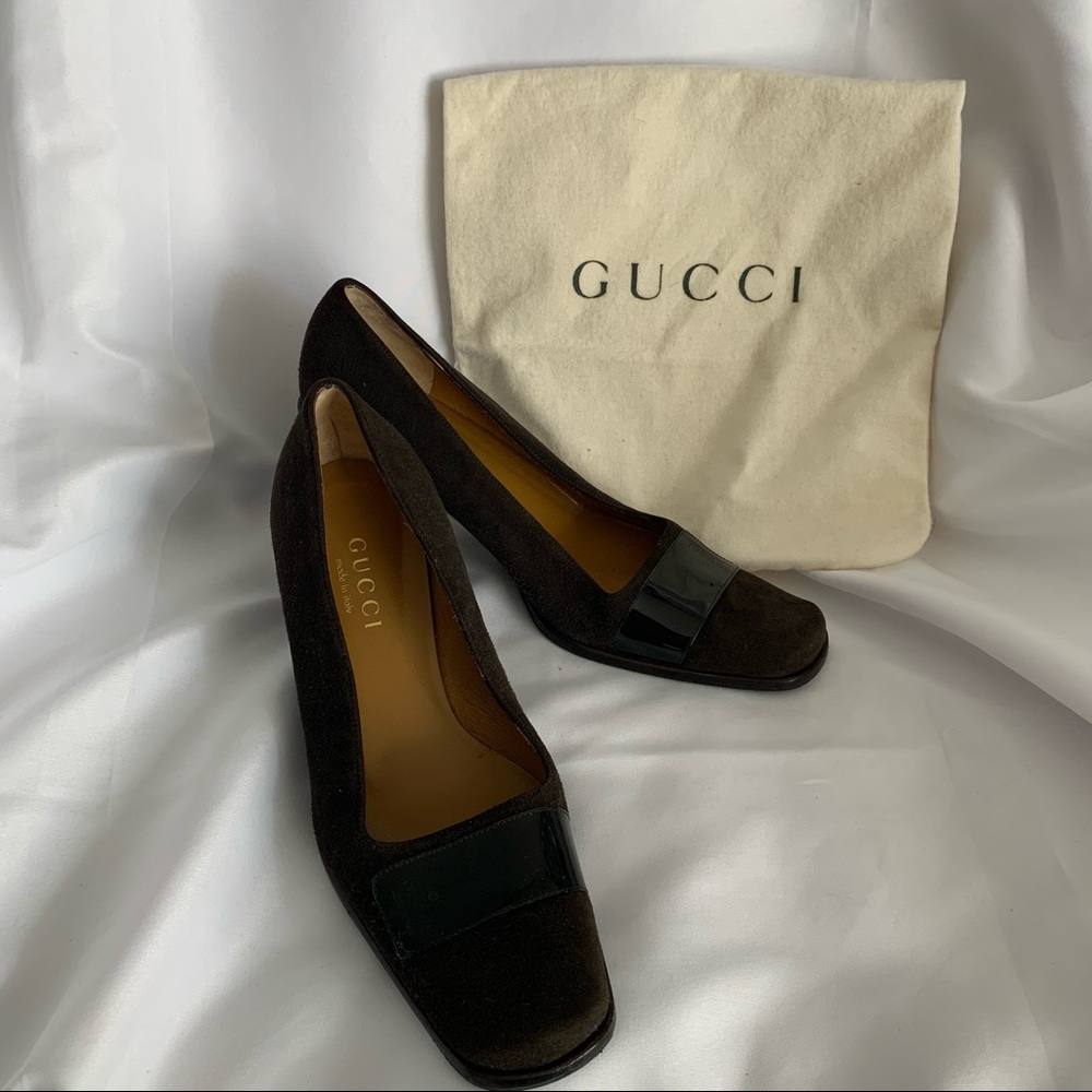 Authentic GUCCI Suede Low Heels